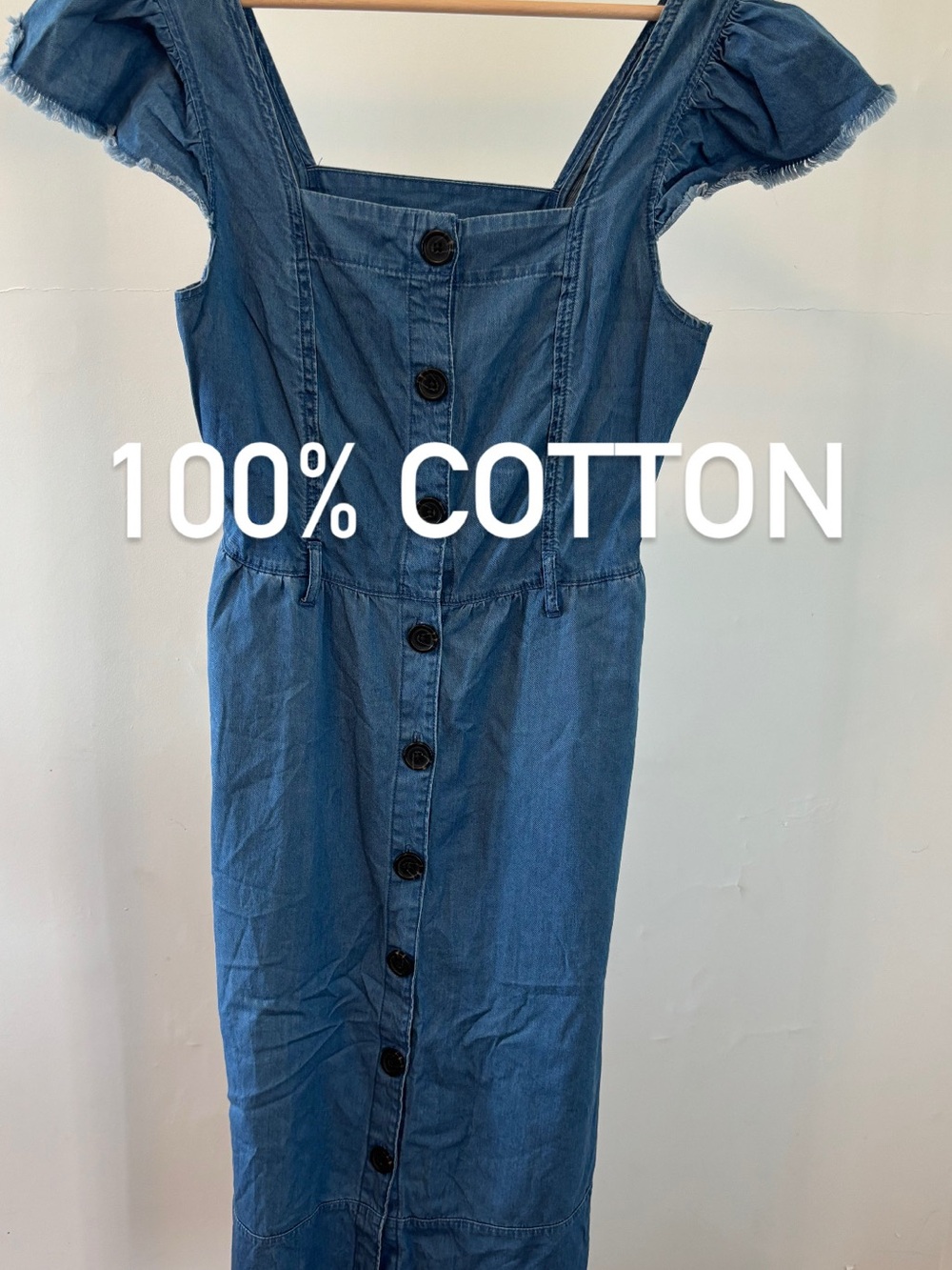 Who What Wear Button Down Denim Dress with pockets | 100% cotton | Cottagecore